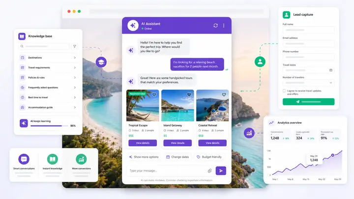Ảnh demo chatbot AI tư vấn tour du lịch